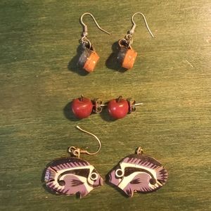 Lot of 3 Pair Vintage Earrings